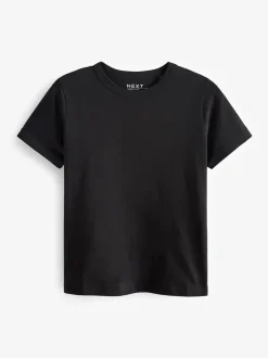 Black Essential Pure Cotton Short Sleeve Crew Neck T-Shirt