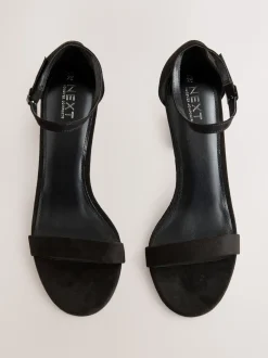 Black Extra Wide Fit Block Heel Sandals
