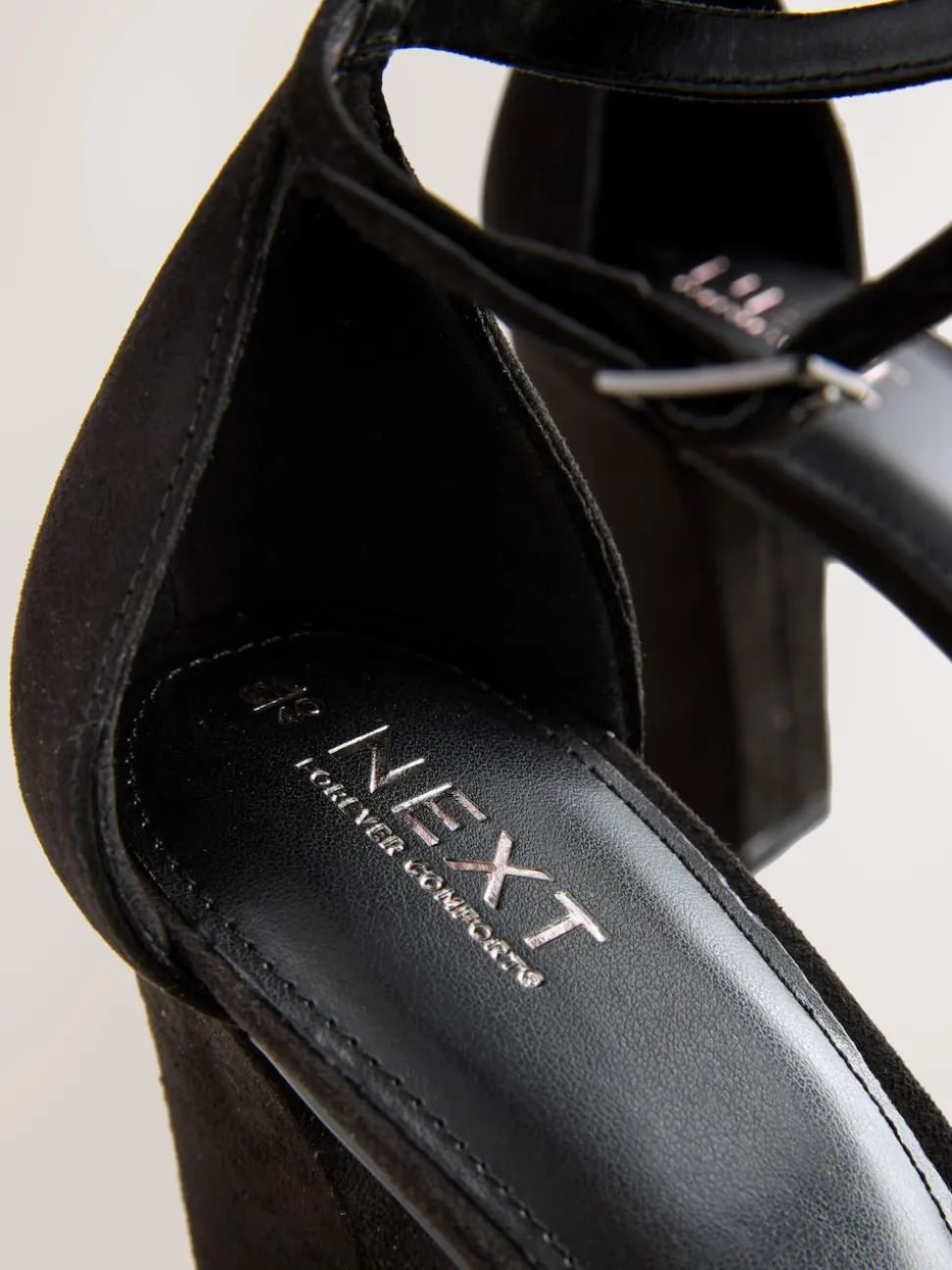 Black Extra Wide Fit Block Heel Sandals
