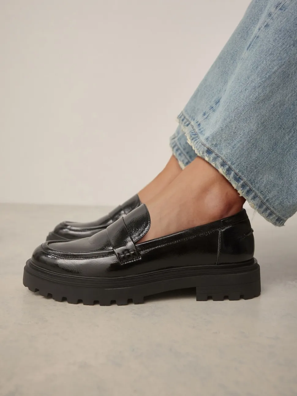 Black Extra Wide Fit Chunky Loafers
