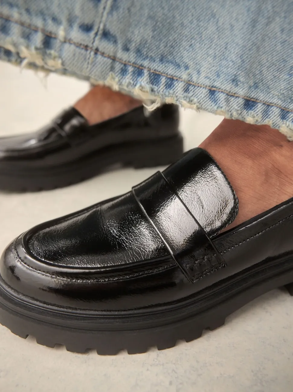 Black Extra Wide Fit Chunky Loafers