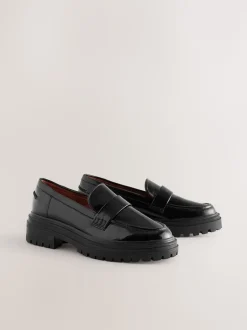 Black Extra Wide Fit Chunky Loafers