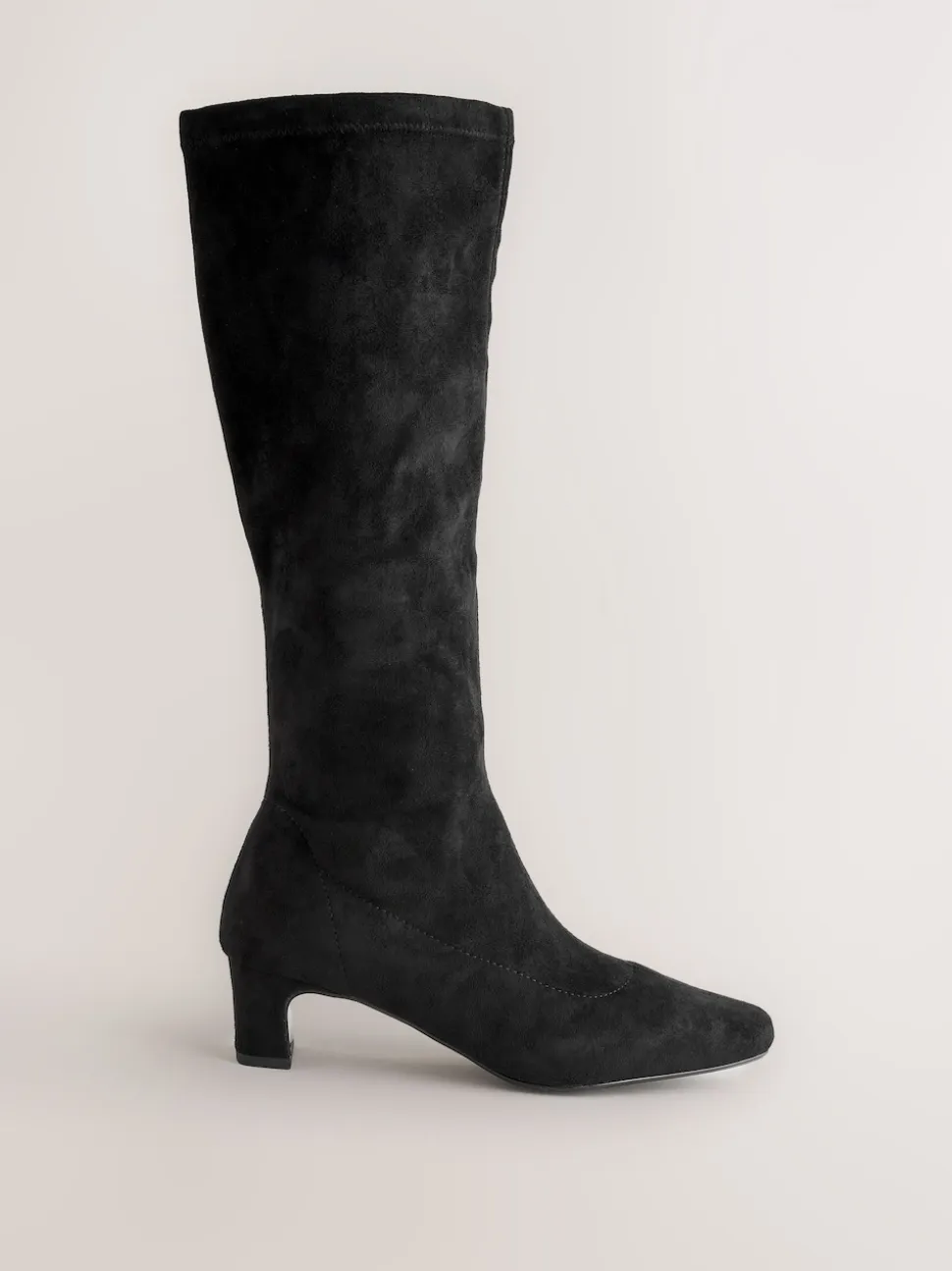 Black Extra Wide Fit Forever Comfort® Chisel Toe Knee Sock Boots