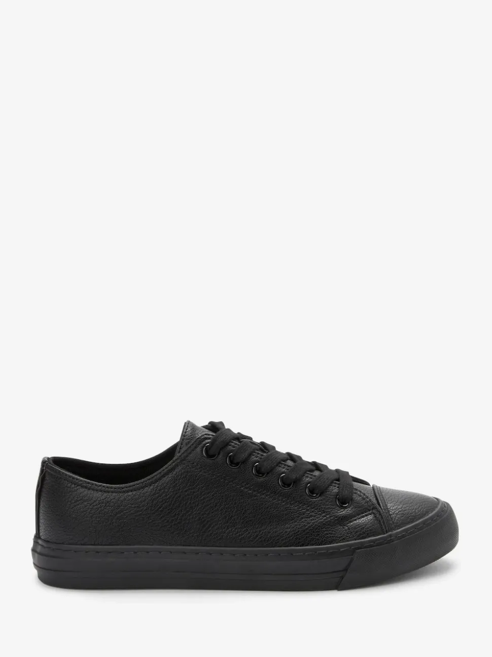 Black Extra Wide Fit Patent Baseball Trainers