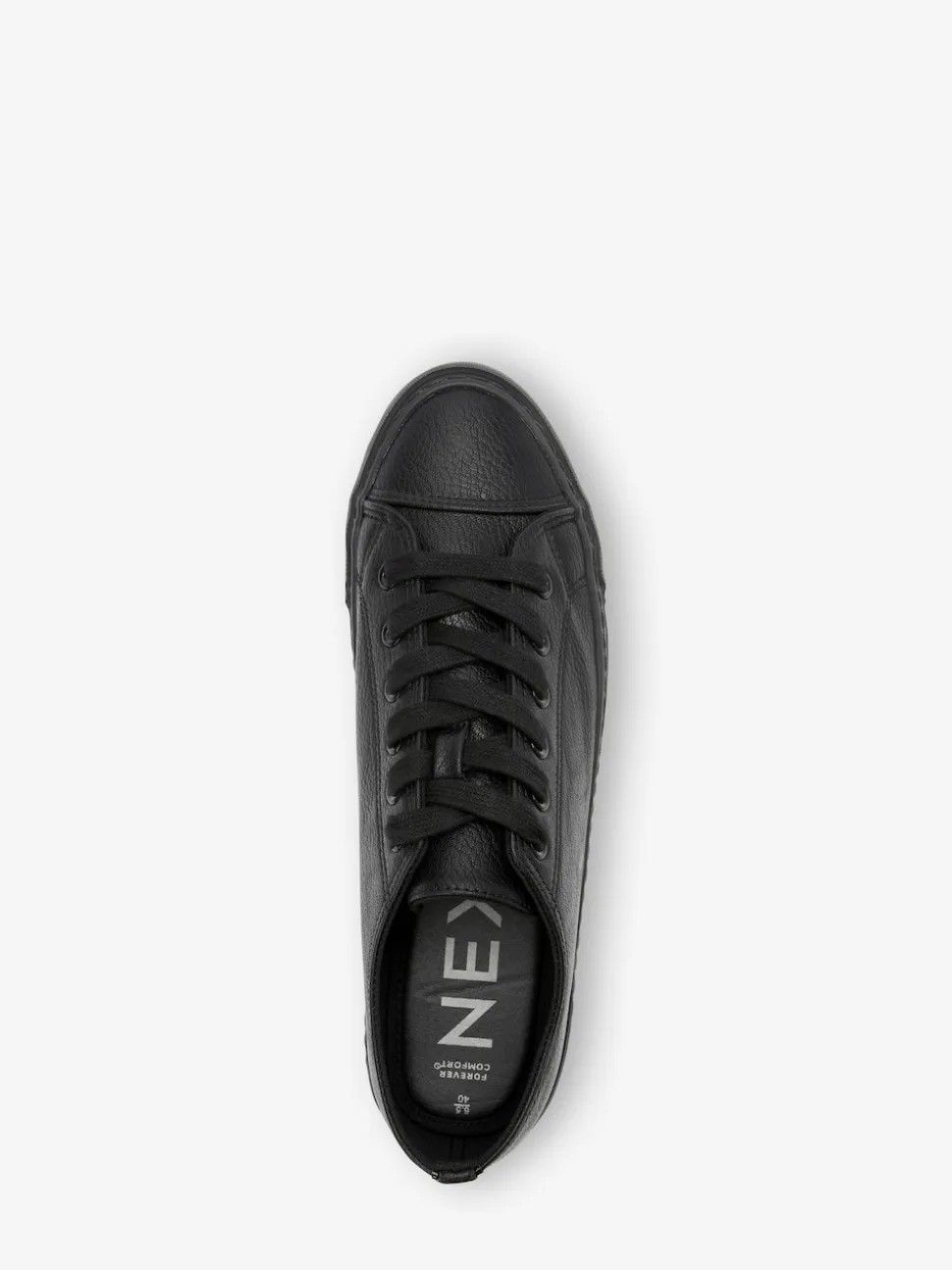 Black Extra Wide Fit Patent Baseball Trainers