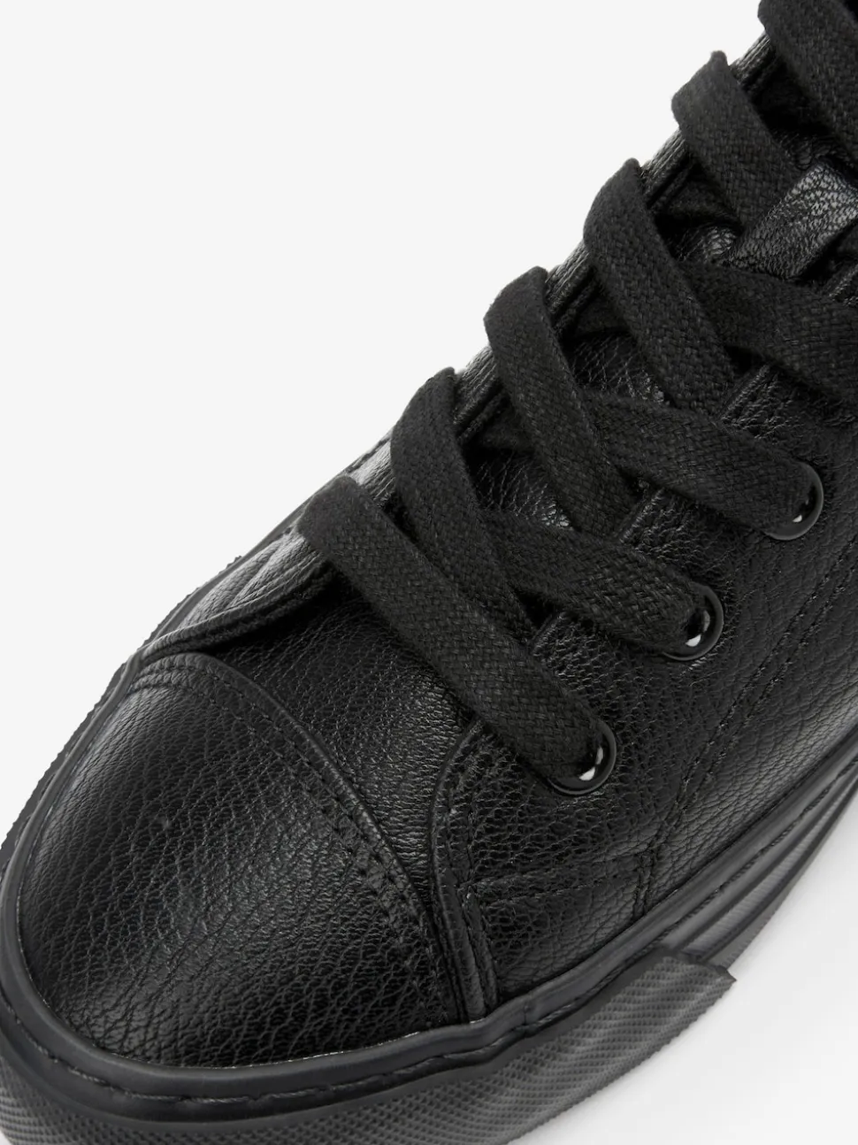 Black Extra Wide Fit Patent Baseball Trainers