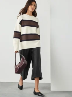 Black Faux Leather Jort Trousers
