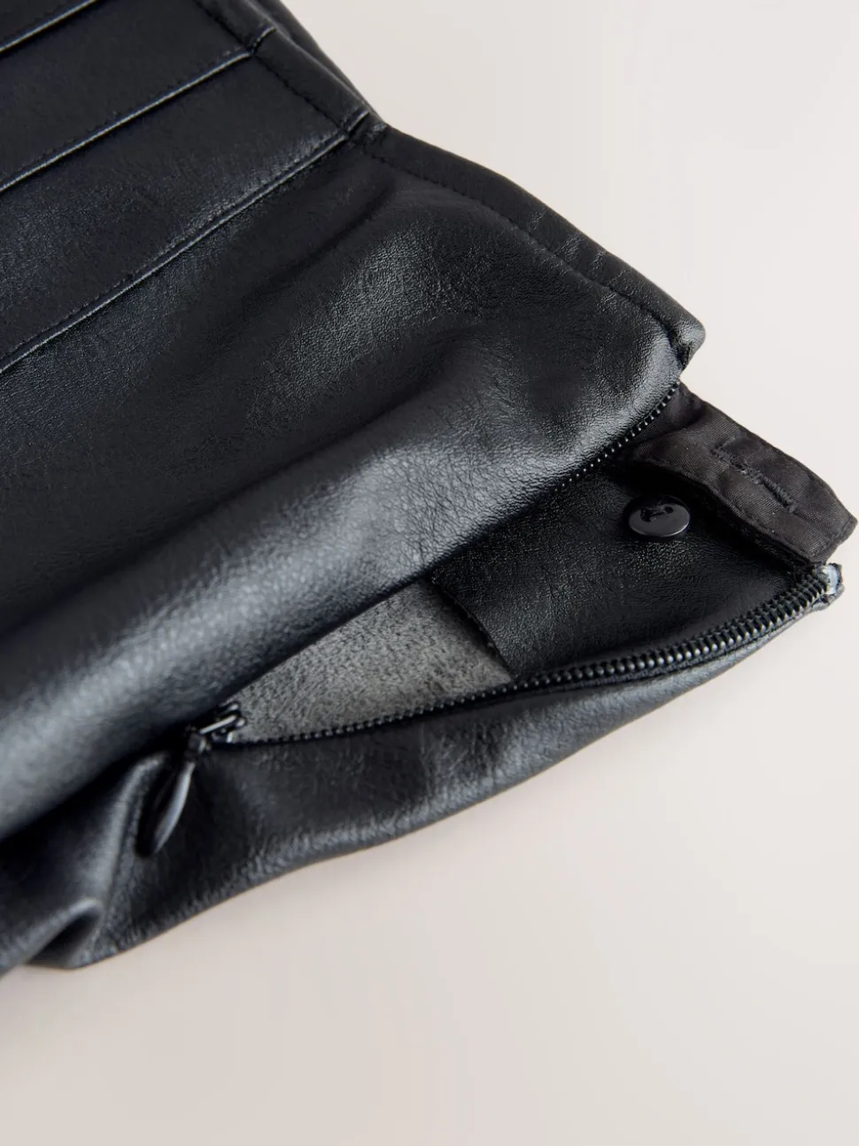 Black Faux Leather Midi Kilt Skirt