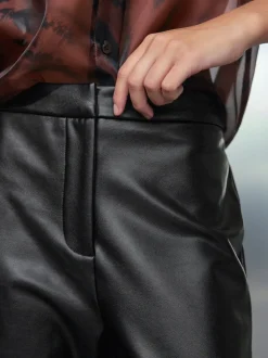 Black Faux Leather Skinny Fit Trousers