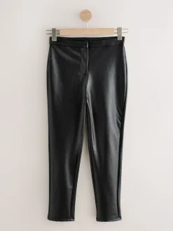 Black Faux Leather Skinny Fit Trousers