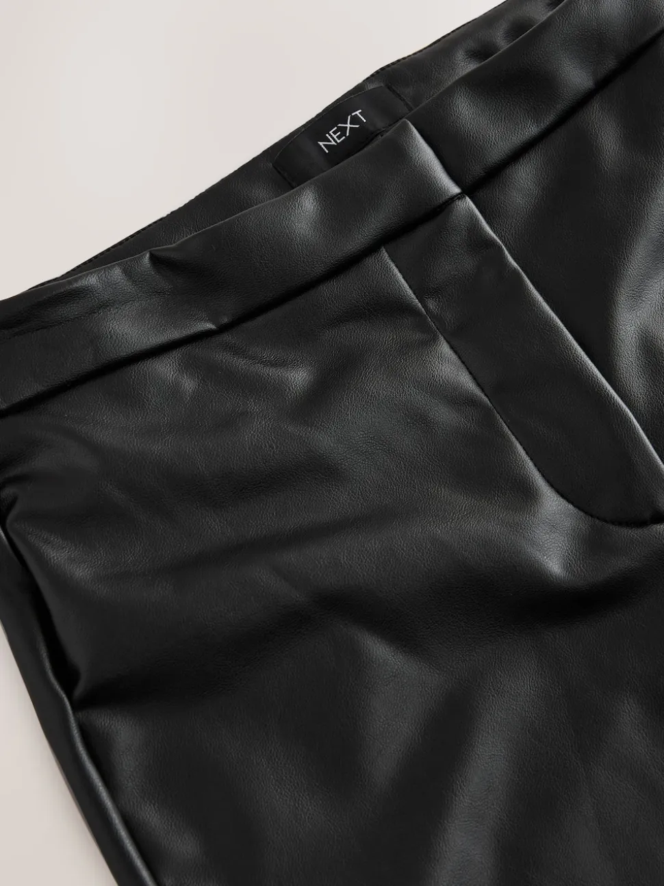 Black Faux Leather Skinny Fit Trousers