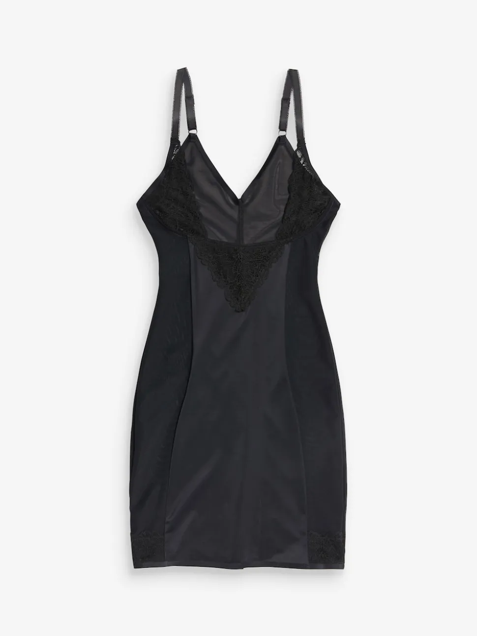 Black Firm Tummy Control Lace Wear Your Own Bra Slip