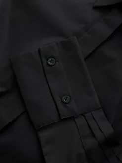 Black Fitted Stretch Essential Long Sleeve Shirt