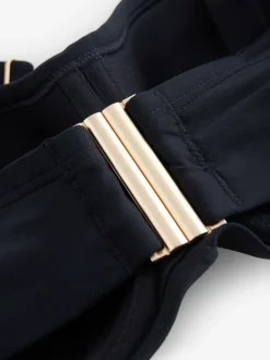 Black F-K Twist Bandeau Wired Bikini Top