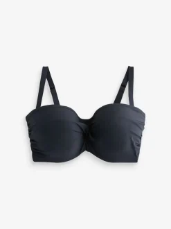 Black F-K Twist Bandeau Wired Bikini Top