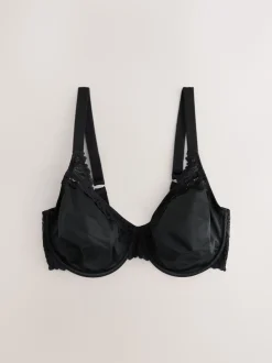 Black F-K Ultimate Support Comfort Lace Minimising Full Cup Bra