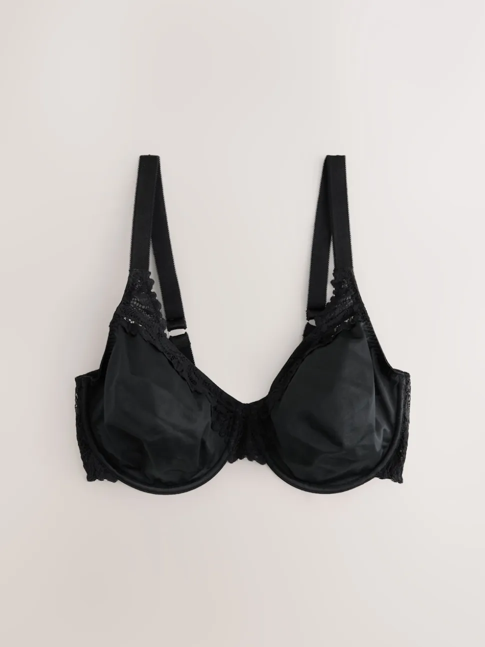 Black F-K Ultimate Support Comfort Lace Minimising Full Cup Bra