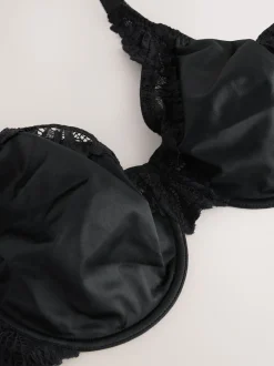 Black F-K Ultimate Support Comfort Lace Minimising Full Cup Bra