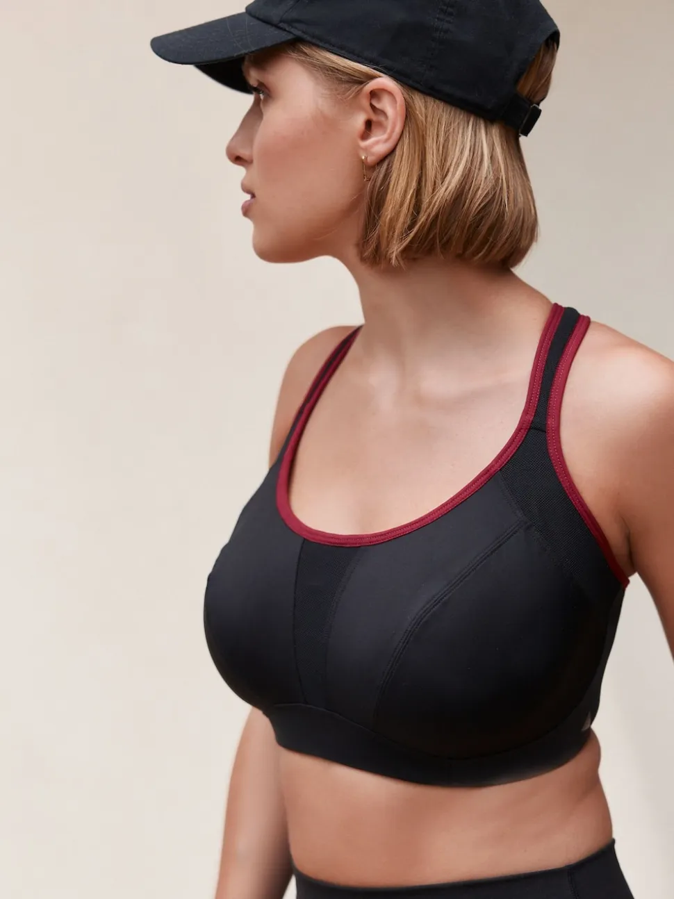 Black F-K Ultimate Support Cushioned Comfort Wired High Impact Sports Bra