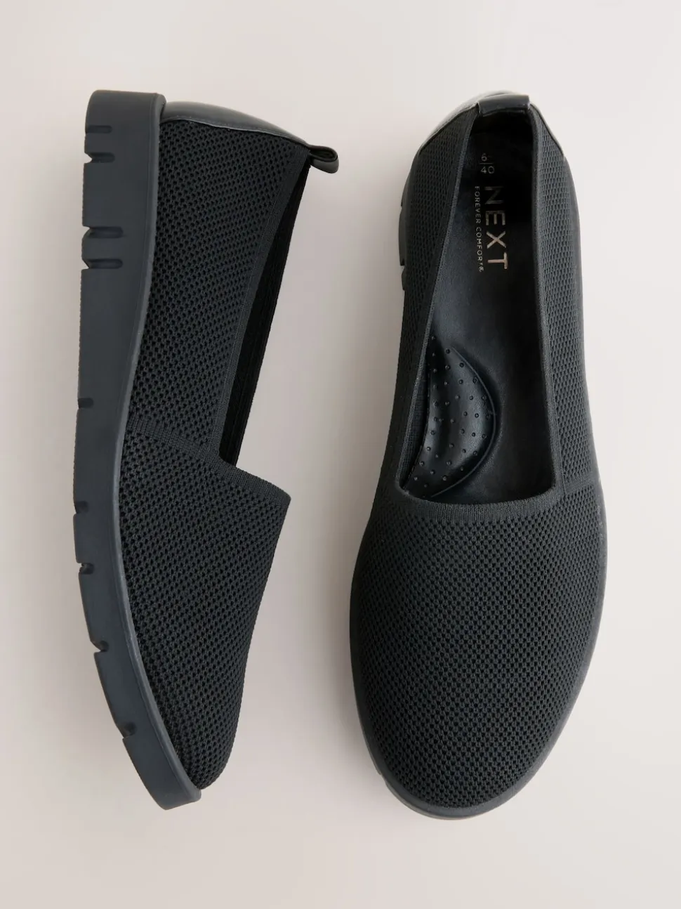 Black Forever Comfort® Knitted Slip On Shoes