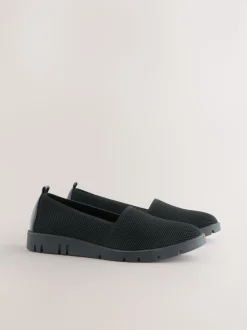 Black Forever Comfort® Knitted Slip On Shoes