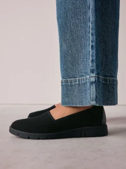 Black Forever Comfort® Knitted Slip On Shoes