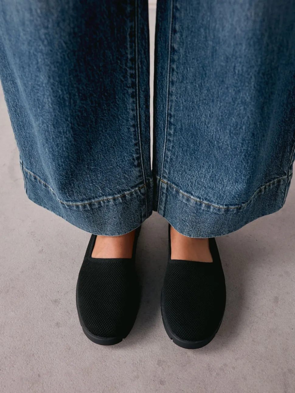 Black Forever Comfort® Knitted Slip On Shoes