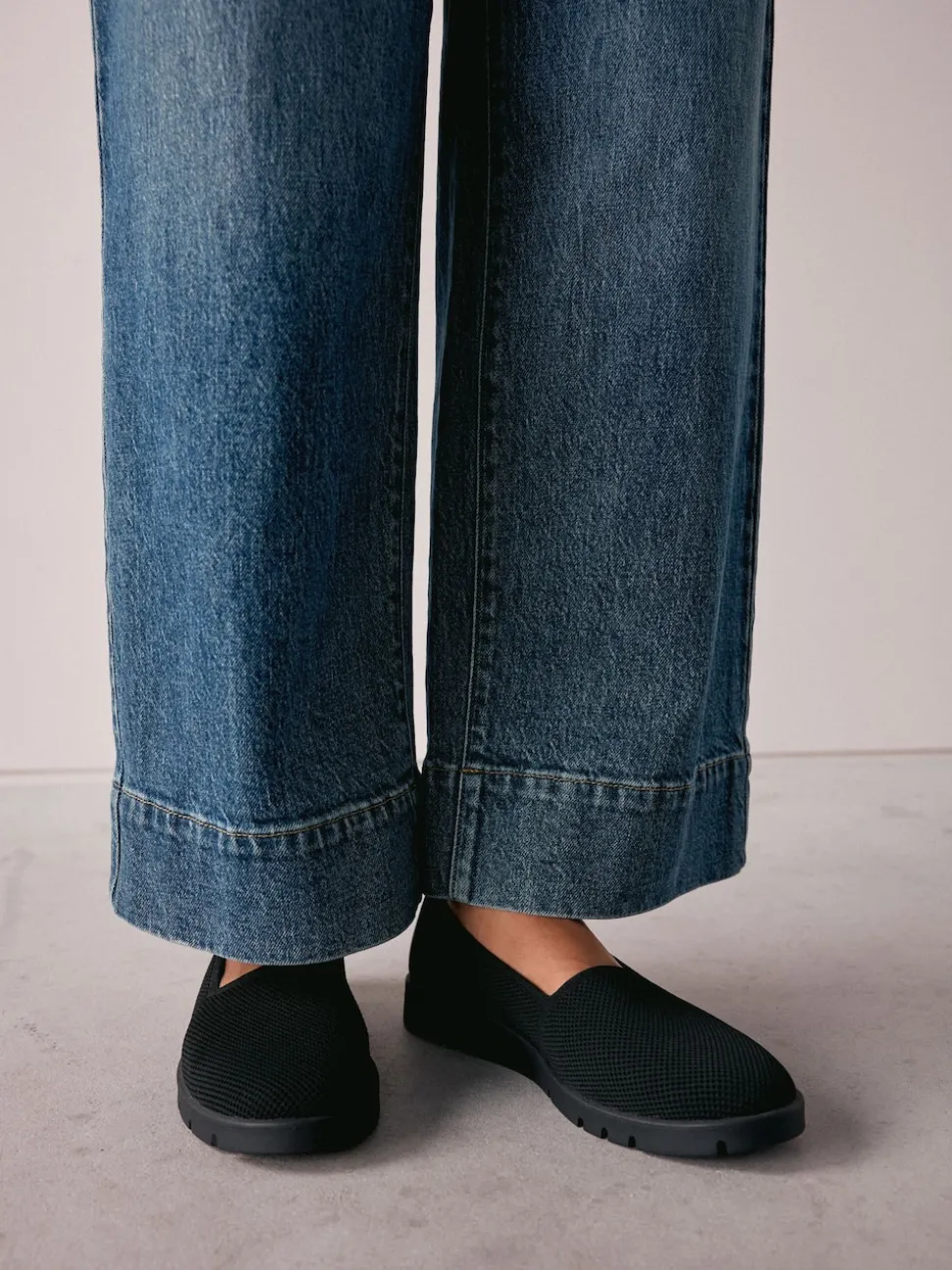 Black Forever Comfort® Knitted Slip On Shoes