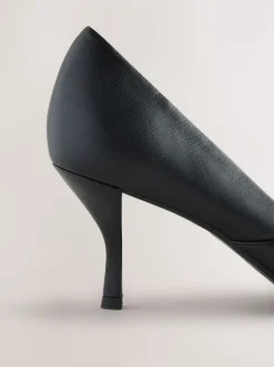 Black Forever Comfort® Leather Pointed Toe Heeled Court Shoes