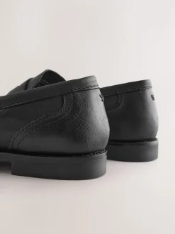 Black Forever Comfort® Leather Ruched Saddle Loafers