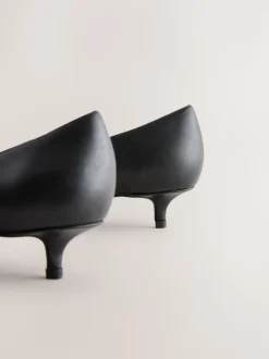 Black Forever Comfort® Leather Point Toe Heels