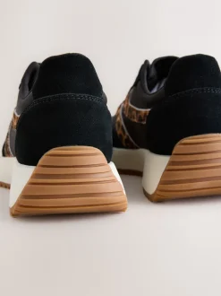 Black Forever Comfort® Panel Detail Lace-Up Jogger Trainers