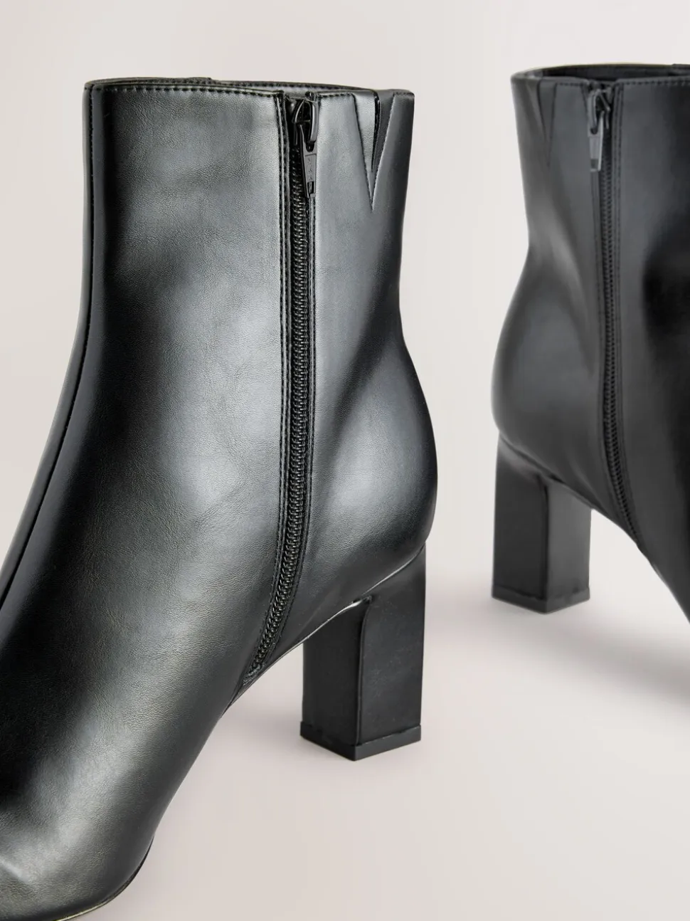 Black Forever Comfort® Point Chisel Toe Block Heel Buckle Detail Boots