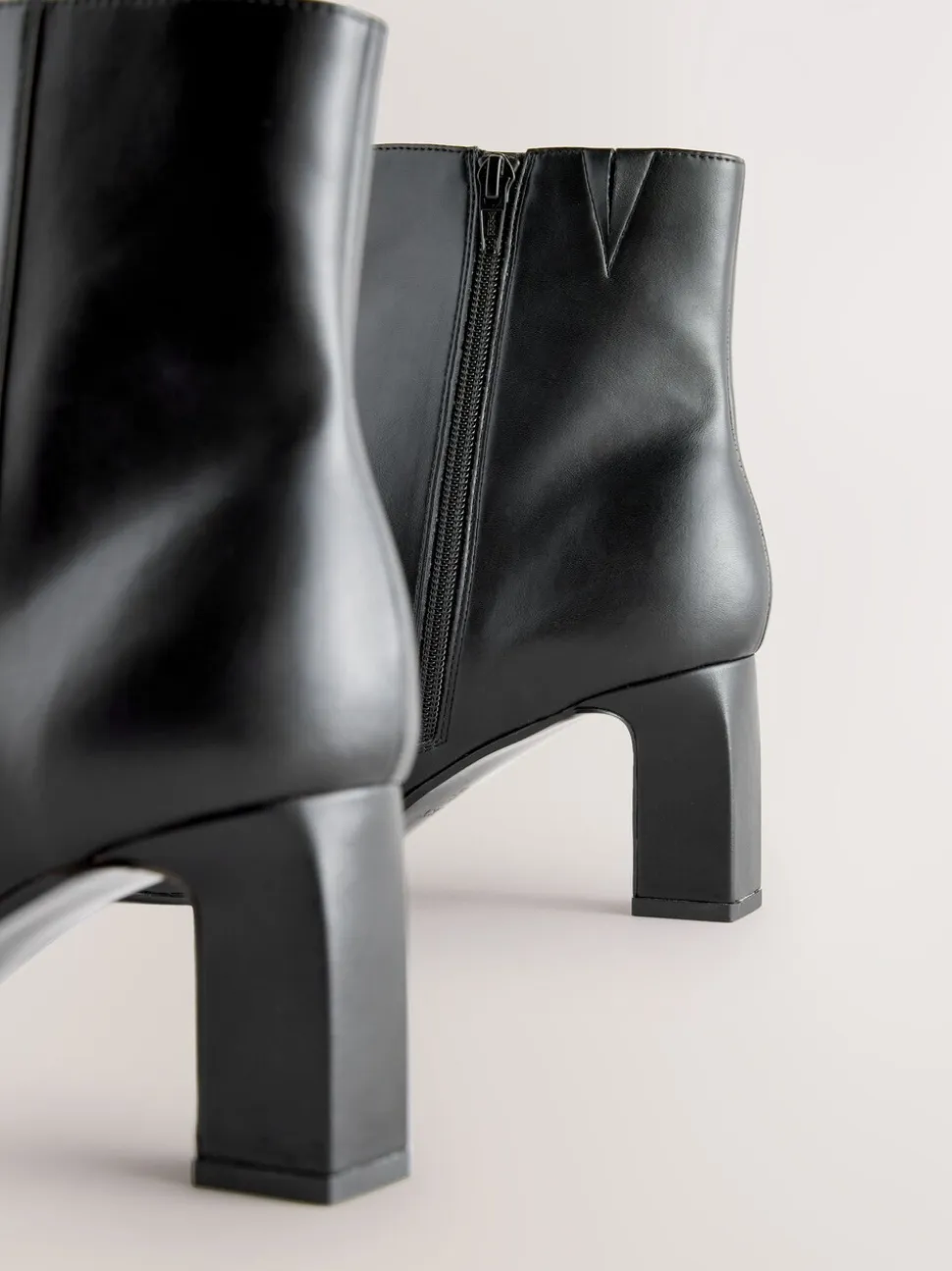 Black Forever Comfort® Point Chisel Toe Block Heel Buckle Detail Boots