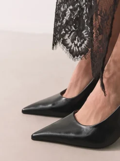 Black Forever Comfort® Point Toe Slingback Heels