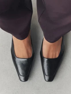 Black Forever Comfort® Square Toe Slingback Heels