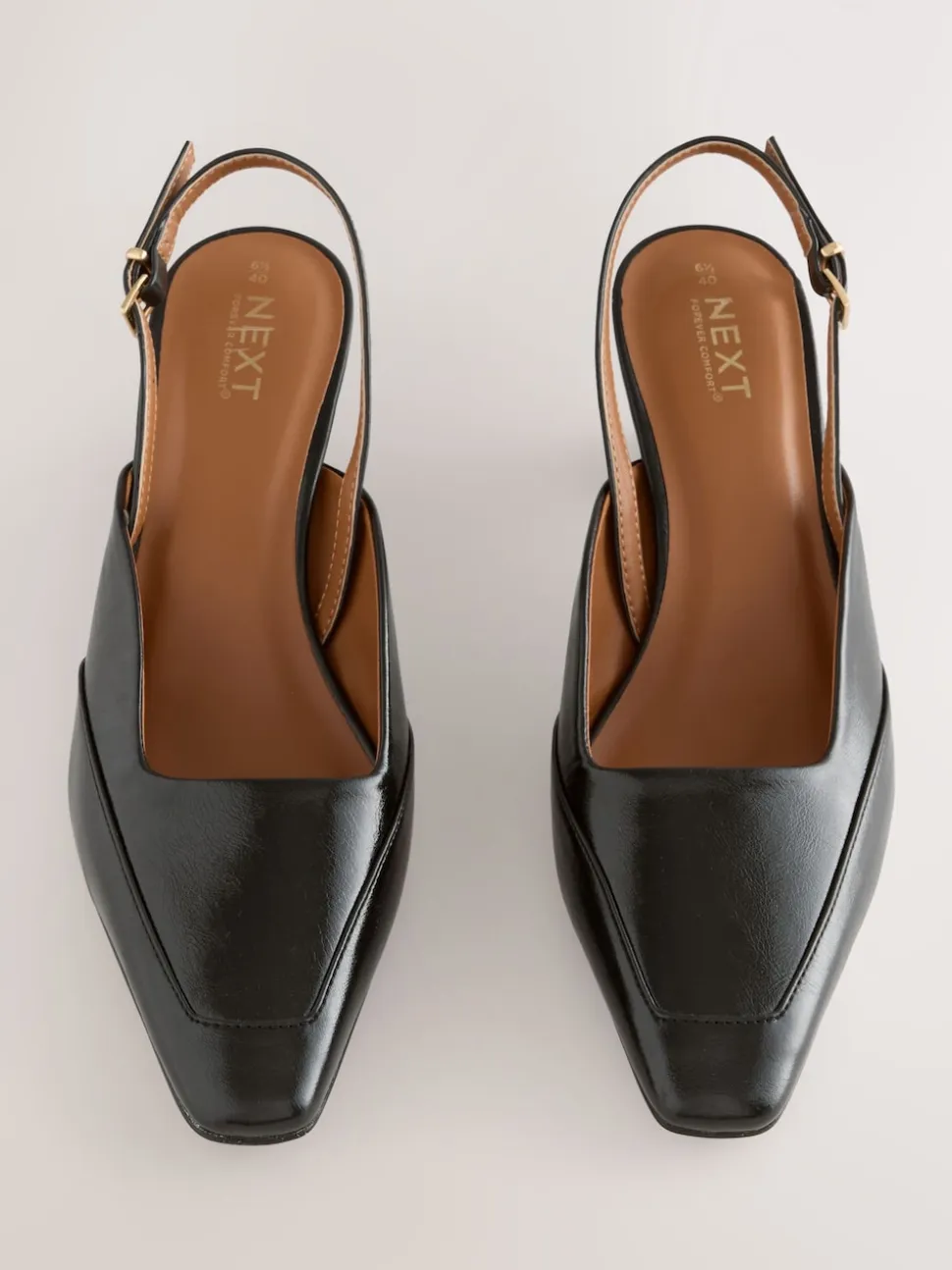 Black Forever Comfort® Square Toe Slingback Heels