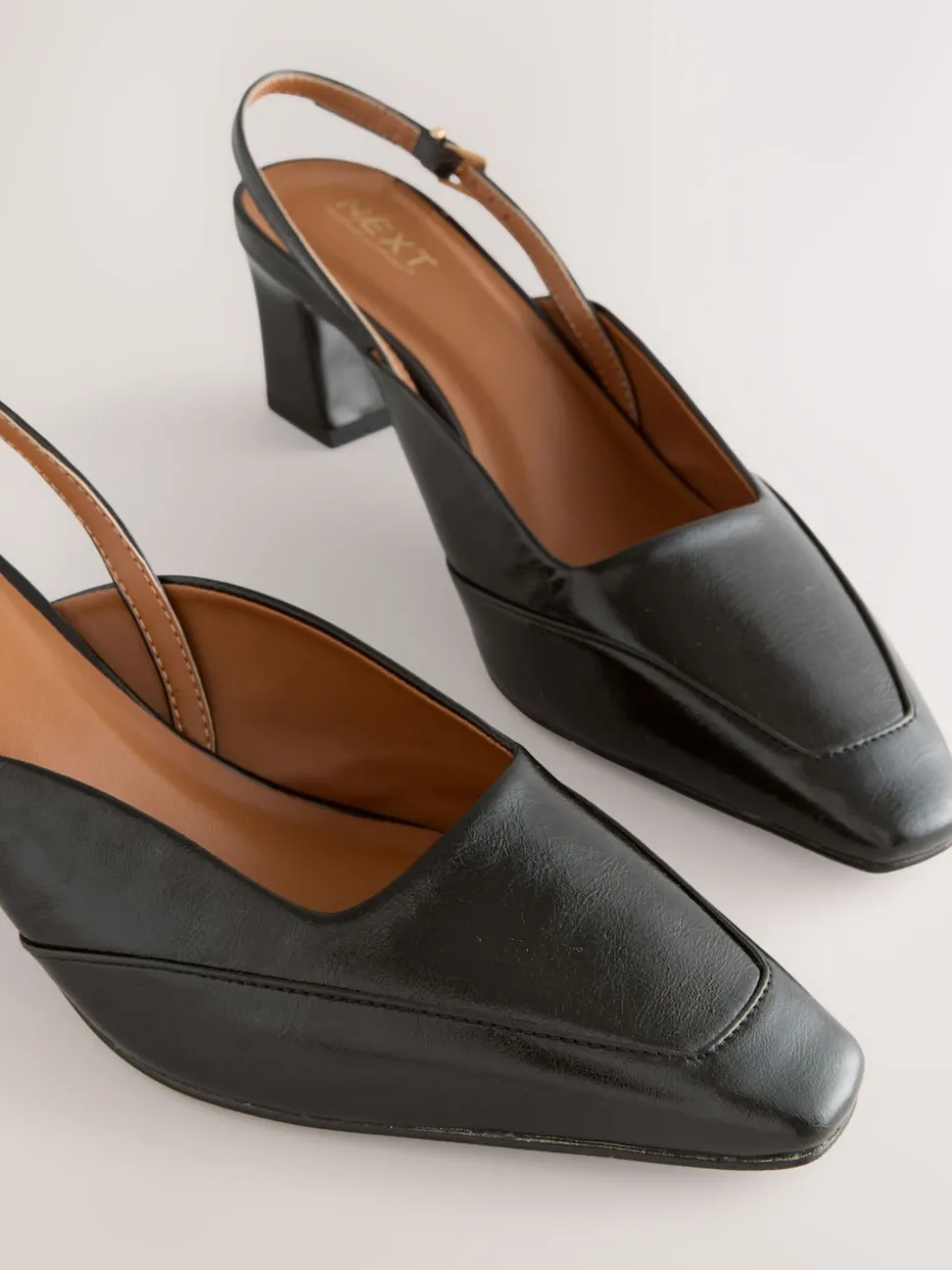 Black Forever Comfort® Square Toe Slingback Heels
