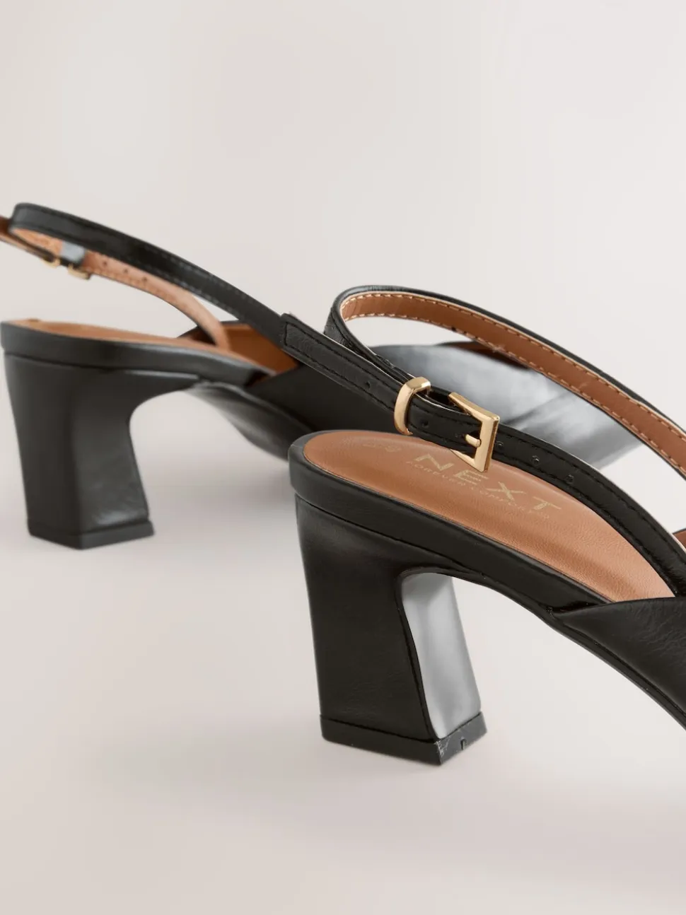 Black Forever Comfort® Square Toe Slingback Heels