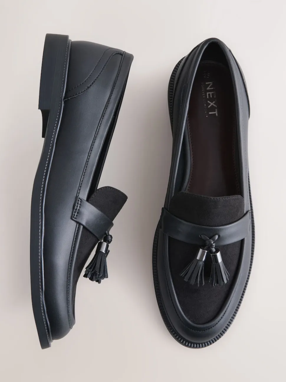Black Forever Comfort Tassel Round Toe Loafers