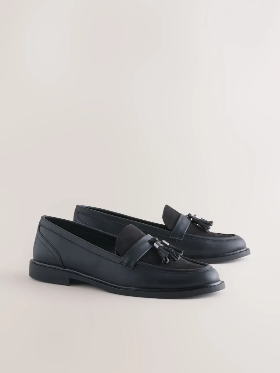 Black Forever Comfort Tassel Round Toe Loafers