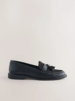 Black Forever Comfort Tassel Round Toe Loafers