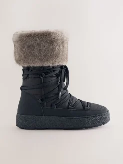 Black Forever Comfort® Water Repellent Finish Faux Fur Lined Boots
