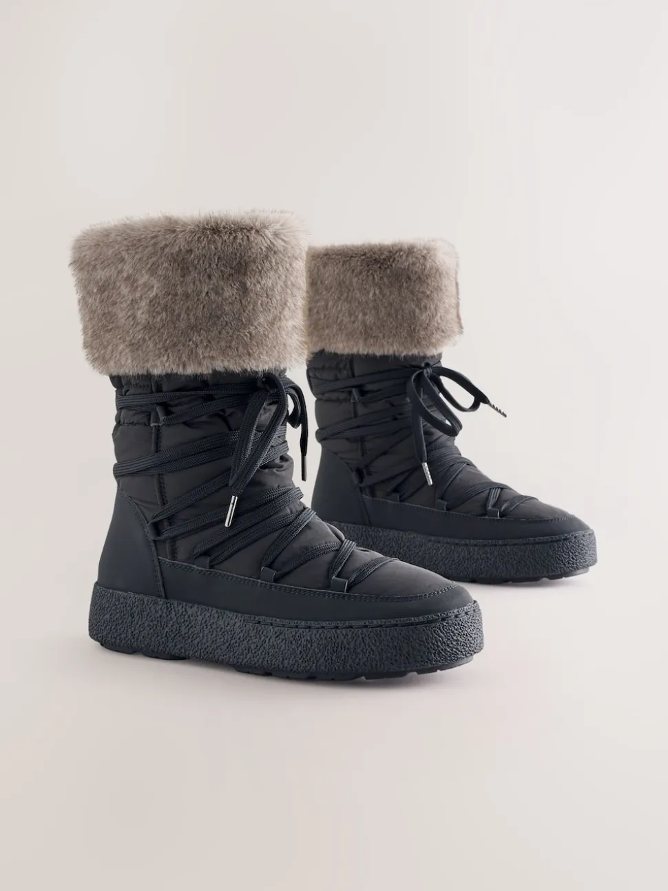 Black Forever Comfort® Water Repellent Finish Faux Fur Lined Boots