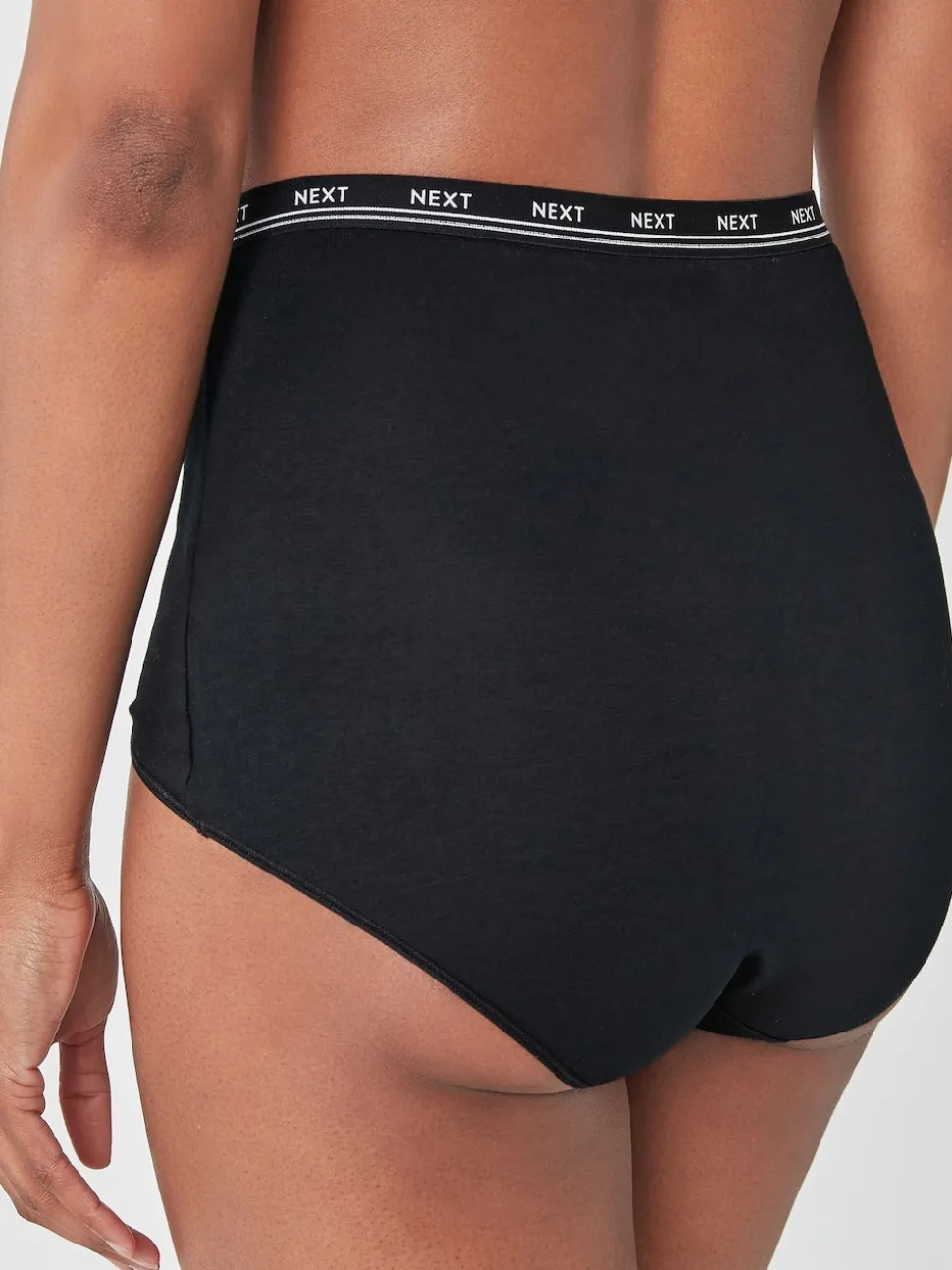 Black Full Brief Cotton Logo Knickers 4 Pack