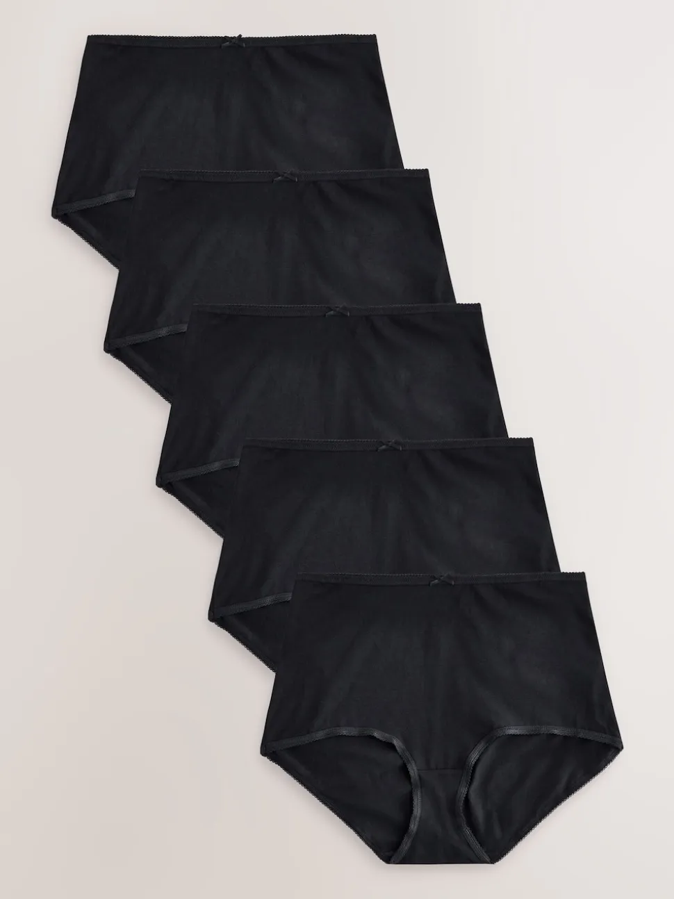 Black Full Brief Cotton Rich Knickers 5 Pack