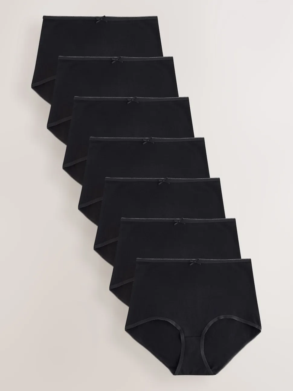 Black Full Brief Cotton Rich Knickers 7 Pack