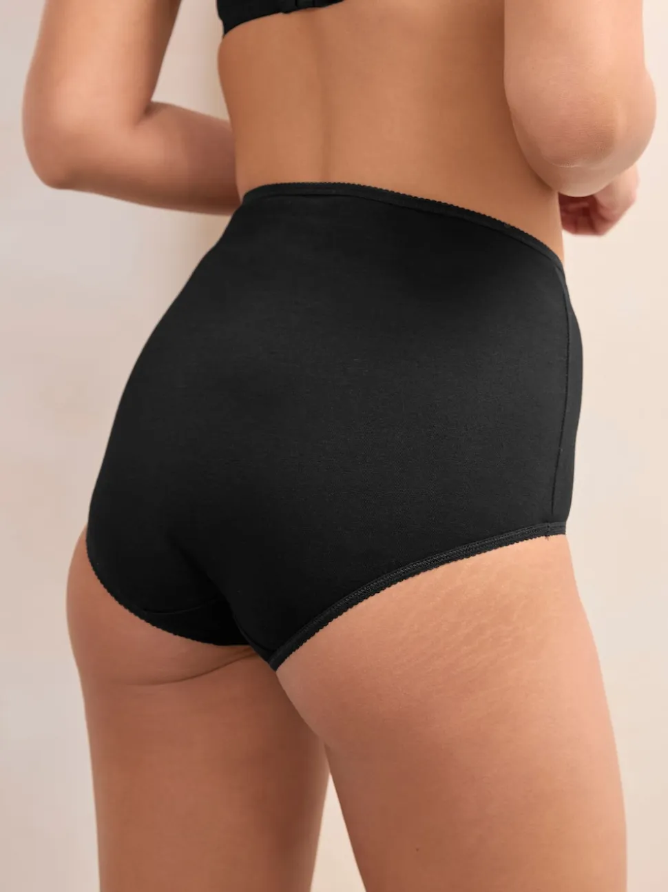 Black Full Brief Cotton Rich Knickers 7 Pack