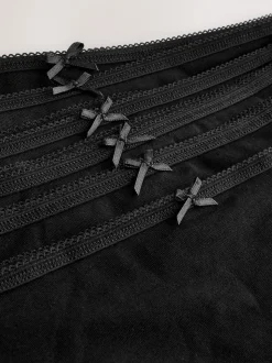 Black Full Brief Cotton Rich Knickers 7 Pack