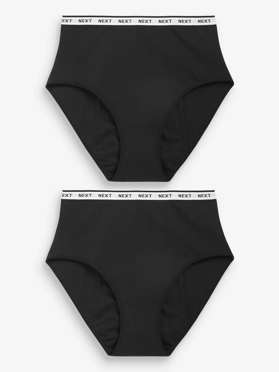 Black Full Brief Heavy Flow Period Knickers 2 Pack
